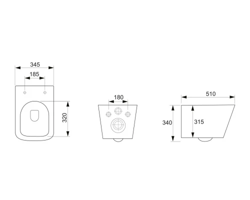 Подвесной безободковый унитаз Ceramica Nova Metric Rimless, крышка микролифт, CN3007