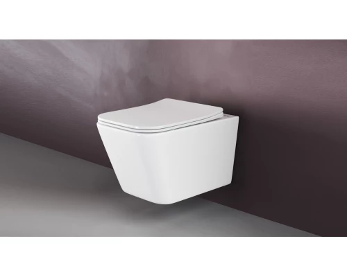 Подвесной безободковый унитаз Ceramica Nova Metric Rimless, крышка микролифт, CN3007