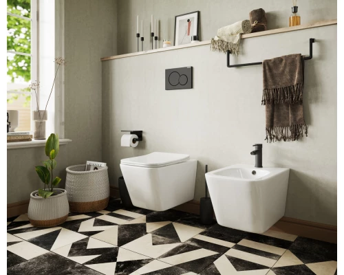 Подвесной безободковый унитаз Ceramica Nova Metric Rimless, крышка микролифт, CN3007