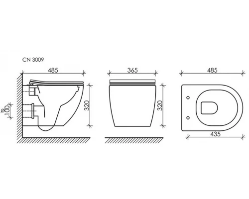 Подвесной унитаз Ceramica Nova Forma Rimless CN3009 безободковый, с сиденьем Soft Close