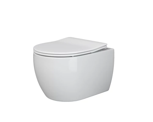 Подвесной безободковый унитаз Ceramica Nova Play Rimless, крышка микролифт, CN3001