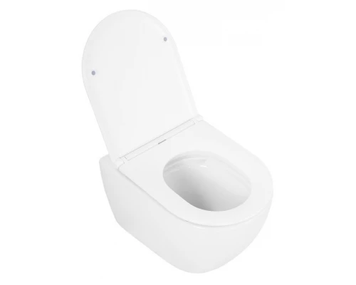Подвесной безободковый унитаз Cezares Stylus 50.5 см с системой смыва Торнадо, белый, CZR-6601-TH-TOR