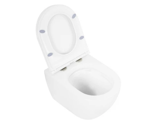 Подвесной безободковый унитаз Cezares Stylus 50.5 см с системой смыва Торнадо, белый, CZR-6601-TH-TOR