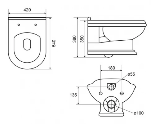 Подвесной унитаз Cezares King Palace CZR-163-TH