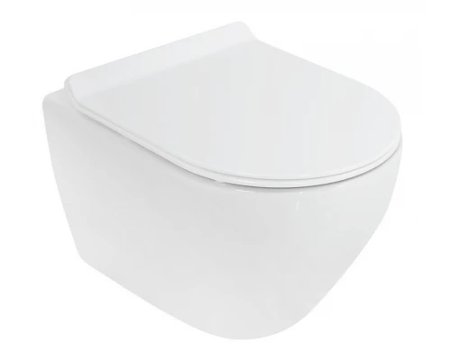 Подвесной безободковый унитаз Cezares Stylus 50.5 см, белый, CZR-513-TH-R
