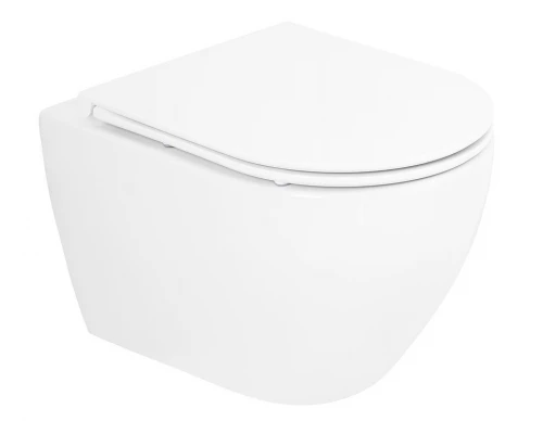 Подвесной безободковый унитаз Cezares Stylus 50.5 см с системой смыва Торнадо, белый, CZR-6601-TH-TOR
