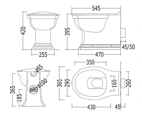 Приставной унитаз Devon&Devon Westminster IBWCWBTW