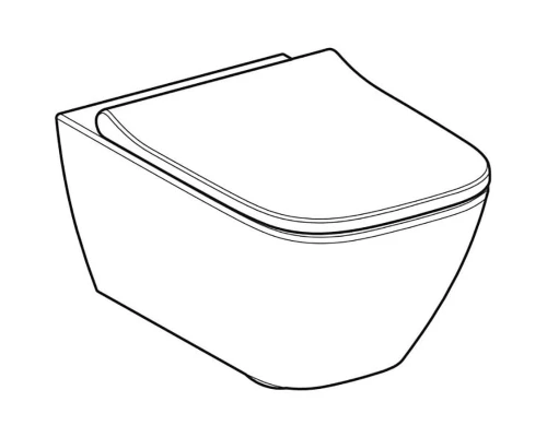 Подвесной безободковый унитаз Geberit Smyle Square Rimfree, крышка микролифт, 500.683.00.2