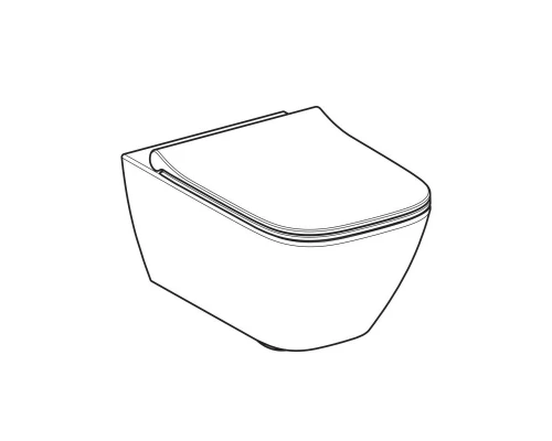 Подвесной унитаз Geberit Smyle Square 500.685.01.1 Rimfree, безободковый с крышкой-сиденьем микролифт