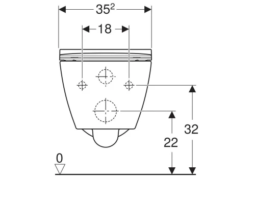 Подвесной унитаз Geberit Smyle Square 500.685.01.1 Rimfree, безободковый с крышкой-сиденьем микролифт