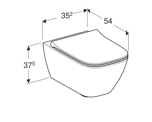 Подвесной унитаз Geberit Smyle Square 500.685.01.1 Rimfree, безободковый с крышкой-сиденьем микролифт