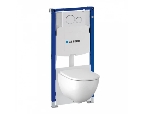 Инсталляция Geberit с безободковым унитазом Geberit Acanto Rimfree, 500.301.KJ.A, сиденье микролифт, комплект Идеальная пара