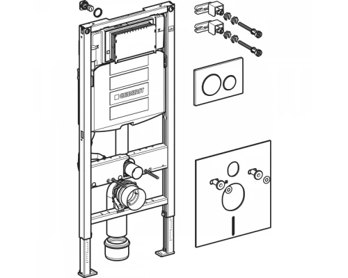 Инсталляция Geberit с безободковым унитазом Geberit Acanto Rimfree, 500.301.KJ.A, сиденье микролифт, комплект Идеальная пара