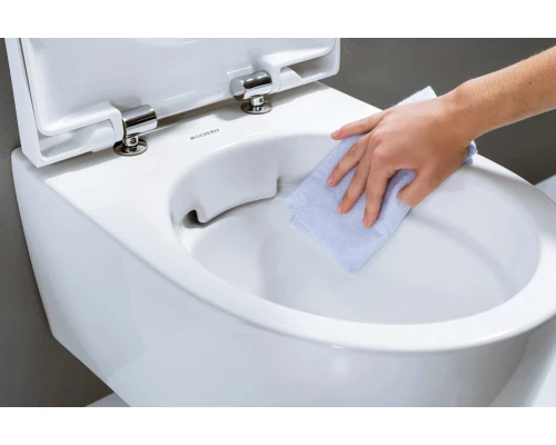 Инсталляция Geberit с безободковым унитазом Geberit Acanto Rimfree, 500.301.KJ.A, сиденье микролифт, комплект Идеальная пара