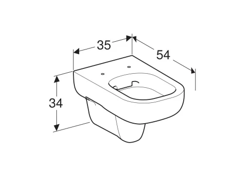 Подвесной унитаз Geberit Smyle, безободковый, белый, 500.210.01.1