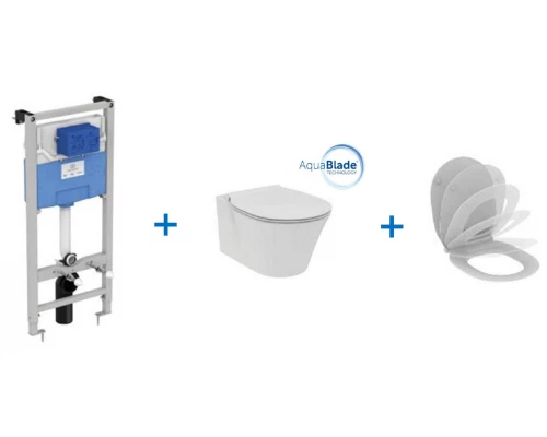 Инсталляция Ideal Standard ProSys E212101 с унитазом Connect Air AquaBlade E005401, сиденье микролифт, комплект