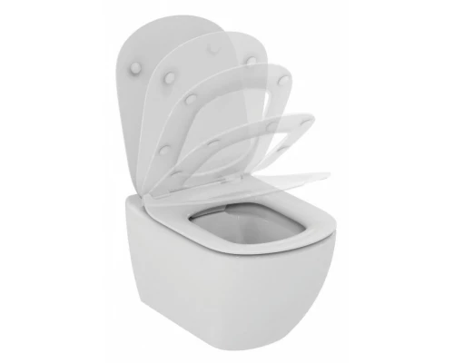 Подвесной безободковый унитаз Ideal Standard Tesi Rimless белый, сиденье микролифт, T355101