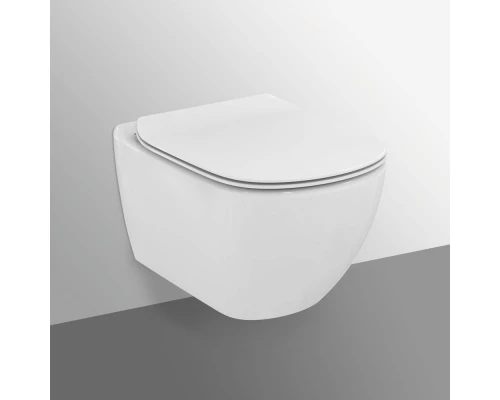 Подвесной безободковый унитаз Ideal Standard Tesi Rimless белый, сиденье микролифт, T355101