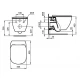 Подвесной безободковый унитаз Ideal Standard Tesi Rimless белый, сиденье микролифт, T355101