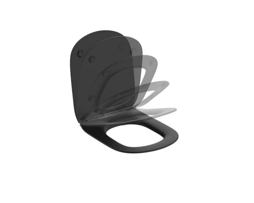 Инсталляция с унитазом Ideal Standard Tesi, сиденье микролифт, черный матовый Silk Black, комплект T3868V3