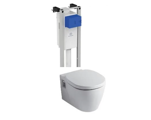 Инсталляция Ideal Standard ProSys Eco Frame M W220101 с унитазом Connect E803501, сиденье микролифт E712701, комплект