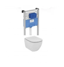 Инсталляция Ideal Standard T386801 с унитазом TESI AquaBlade T007901, сиденье микролифт, комплект