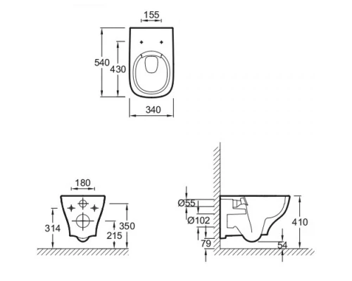 Подвесной унитаз Jacob Delafon Struktura EDE102-00, безободковый
