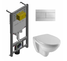 Инсталляция Jacob Delafon с унитазом Patio, E21734RU-00, сиденье микролифт клавиша хром, комплект