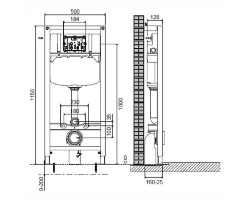Инсталляция с безободковым унитазом Jacob Delafon Odeon Rive Gauche E21745RU-00, клавиша матовый и глянцевый хром, тонкое сиденье с микролифтом