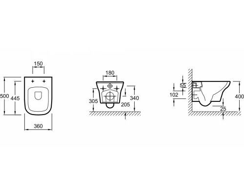 Инсталляция Jacob Delafon E21746RU-00 с безободковым унитазом Vox EDM102, крышка-сиденье, клавиша хром (E29025+E4316+EDM102+E20142)