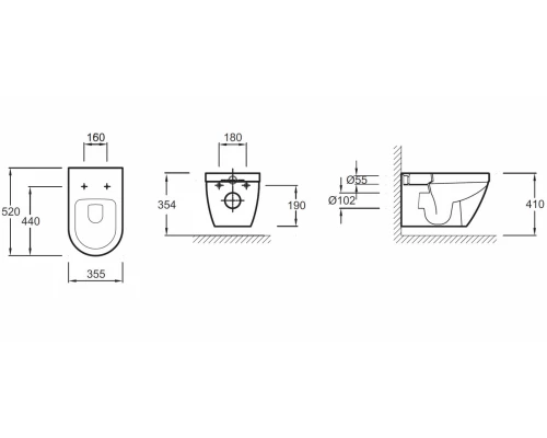 Инсталляция Jacob Delafon E21749RU-00 с безободковым унитазом Rodin+ EDY102, сиденье микролифт, клавиша хром, (E29025+E20858-CP+EDY102+E23280)