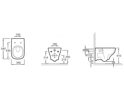 Инсталляция Jacob Delafon E21750RU-00 с безободковым унитазом Struktura EDE102, сиденье микролифт, клавиша черная, (E29025+E20859-7-BMT+EDE102+E20606)