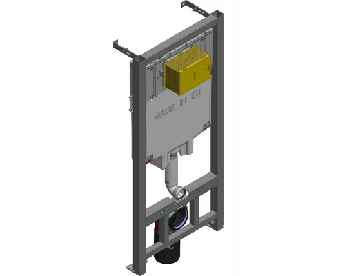 Инсталляция Jacob Delafon E21750RU-00 с безободковым унитазом Struktura EDE102, сиденье микролифт, клавиша черная, (E29025+E20859-7-BMT+EDE102+E20606)