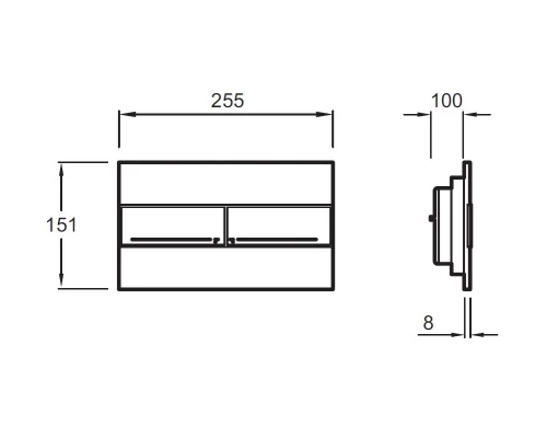 Инсталляция Jacob Delafon 40 см, с безободковым унитазом Vox EDM102, сиденье тонкое микролифт, клавиша хром, комплект E21770RU-00 (E33131RU+EDM102+E20142+E4316-CP)