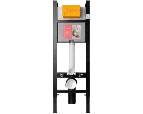 Инсталляция Jacob Delafon 40 см, с безободковым унитазом Struktura EDE102, сиденье тонкое микролифт, клавиша белая, комплект E21771RU-00 (E33131RU+EDE102+E70024+E4316-00)