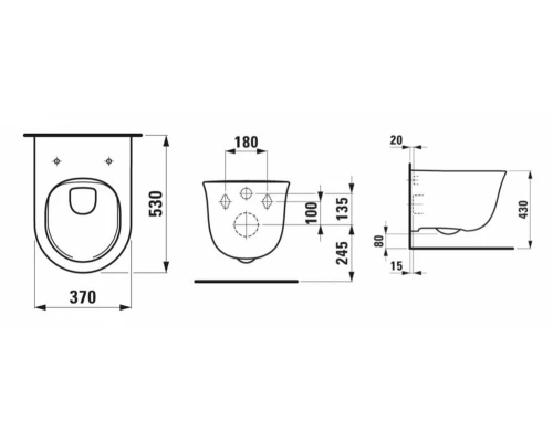 Подвесной унитаз Laufen The New Classic 8.2085.1.000.000.1, Rimless, цвет - белый