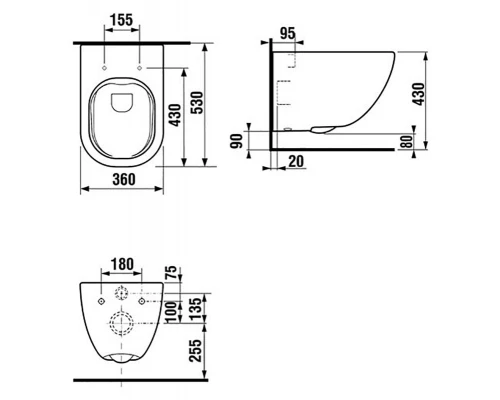 Подвесной унитаз Laufen Basal Combipack безободковый, крышка микролифт, крепление Easyfit, белый, 8.66E1.0.000.000.1