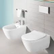 Подвесной безободковый унитаз Villeroy&Boch Subway 2.0 5614R201 alpin, крышка с микролифтом