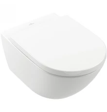 Подвесной унитаз Villeroy&Boch Subway 3.0 с сиденьем QuickRelease и Soft-Closing, 4670TSR1, альпийский белый, CeramicPlus