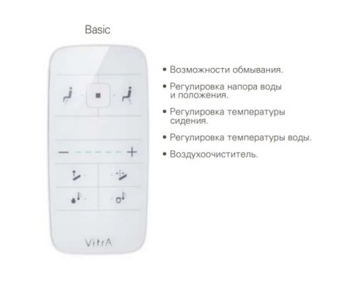 Подвесной унитаз подвесной VitrA V-Care Basik 5674B003-6193, с системой дозирования моющих и дезодорирующих средств,  крышка микролифт с функцией биде