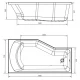 Акриловая ванна 1MarKa Convey L/R, асимметричная, 150x75