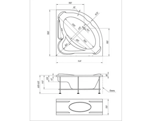 Угловая ванна 1MarKa IBIZA 150х150 (01иб1515)