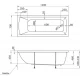 Ванна 1MarKa MODERN, прямоугольная, 120 х 70 см (01мод1270)