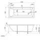 Ванна 1MarKa MODERN, прямоугольная, 130 х 70 см (01мод1370)