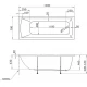 Ванна 1MarKa MODERN, прямоугольная, 160 х 70 см (01мод1670)