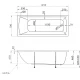 Ванна 1MarKa MODERN, прямоугольная, 165 х 70 см (01мод16570)