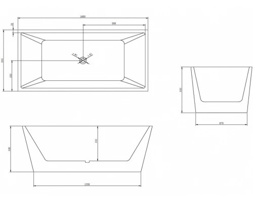 Ванна акриловая Abber AB9224-1.6, 160 х 80 см