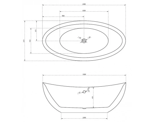 Акриловая ванна Abber AB9248, цвет - белый, 180 х 87 х 65 см