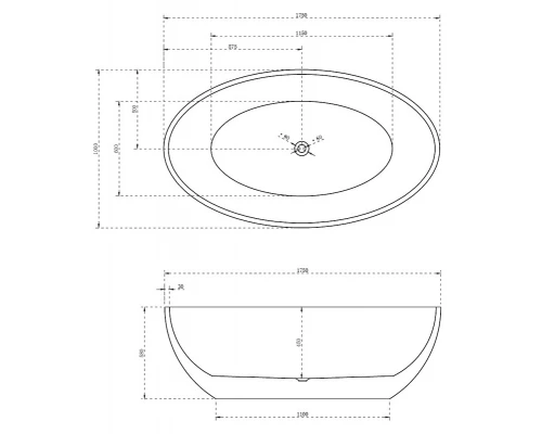 Ванна акриловая Abber AB9249, цвет - белый, 175 х 100 х 58 см