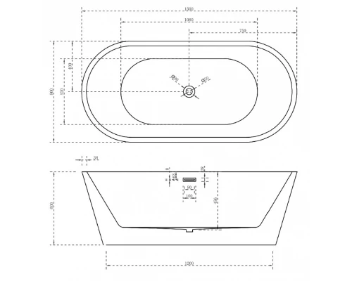 Ванна акриловая Abber AB9203-1.5 150 х 80 x 60 см отдельностоящая, белая